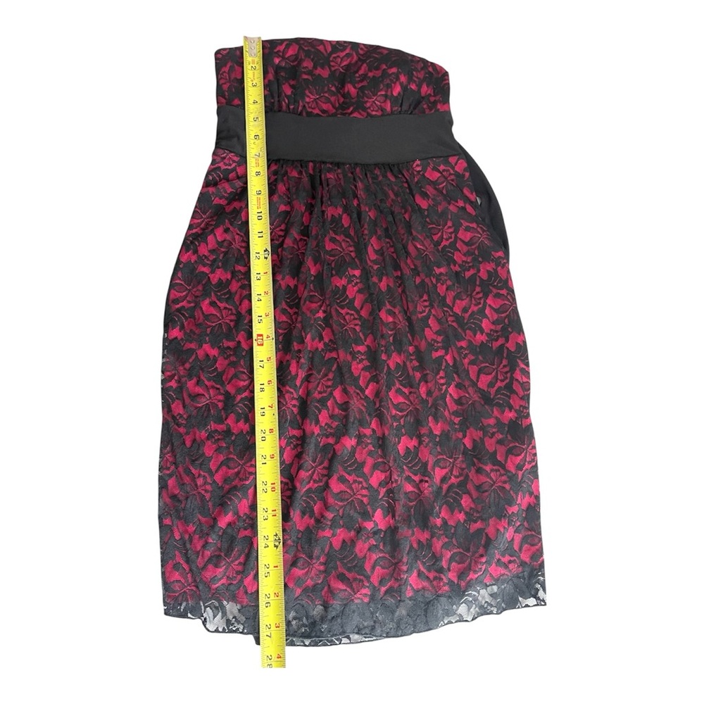 Vintage Y2K Wet Seal Sleeveless Pink Black Lace Mini Dress witchy vamp goth sz S - Picture 6 of 7